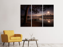 Laden Sie das Bild in den Galerie-Viewer, Leinwandbild 3-teilig Ein See am Wald