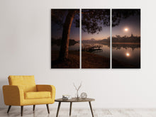 Laden Sie das Bild in den Galerie-Viewer, Leinwandbild 3-teilig Ein See am Wald