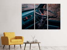 Laden Sie das Bild in den Galerie-Viewer, Leinwandbild 3-teilig Alte Fahrzeug Kabine