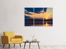 Laden Sie das Bild in den Galerie-Viewer, Leinwandbild 3-teilig Sonnenuntergang - Zeit zum Entspannen