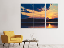 Laden Sie das Bild in den Galerie-Viewer, Leinwandbild 3-teilig Sonnenuntergang - Zeit zum Entspannen