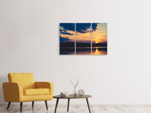 Laden Sie das Bild in den Galerie-Viewer, Leinwandbild 3-teilig Sonnenuntergang - Zeit zum Entspannen
