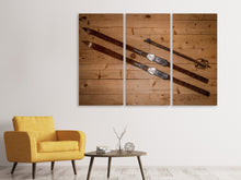 Laden Sie das Bild in den Galerie-Viewer, Leinwandbild 3-teilig Retro Ski