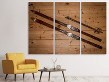 Laden Sie das Bild in den Galerie-Viewer, Leinwandbild 3-teilig Retro Ski