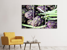 Laden Sie das Bild in den Galerie-Viewer, Leinwandbild 3-teilig Frische Artischocken