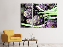Laden Sie das Bild in den Galerie-Viewer, Leinwandbild 3-teilig Frische Artischocken