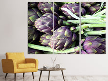 Laden Sie das Bild in den Galerie-Viewer, Leinwandbild 3-teilig Frische Artischocken