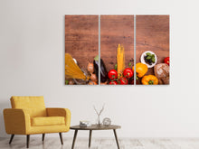 Laden Sie das Bild in den Galerie-Viewer, Leinwandbild 3-teilig Heute gibt es Pasta