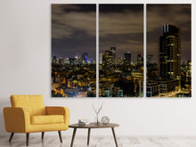 Laden Sie das Bild in den Galerie-Viewer, Leinwandbild 3-teilig Tel Aviv am Abend
