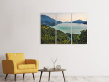 Laden Sie das Bild in den Galerie-Viewer, Leinwandbild 3-teilig Beste Aussicht auf den Bergsee