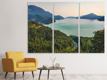 Laden Sie das Bild in den Galerie-Viewer, Leinwandbild 3-teilig Beste Aussicht auf den Bergsee