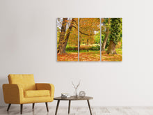 Laden Sie das Bild in den Galerie-Viewer, Leinwandbild 3-teilig Mitten unter Herbstbäumen
