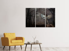 Laden Sie das Bild in den Galerie-Viewer, Leinwandbild 3-teilig Fantasie im Wald