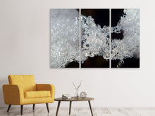 Laden Sie das Bild in den Galerie-Viewer, Leinwandbild 3-teilig Eiskristalle XL