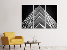 Laden Sie das Bild in den Galerie-Viewer, Leinwandbild 3-teilig Balkone sw