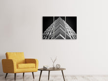 Laden Sie das Bild in den Galerie-Viewer, Leinwandbild 3-teilig Balkone sw