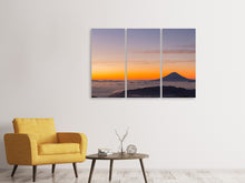 Laden Sie das Bild in den Galerie-Viewer, Leinwandbild 3-teilig Fujisan bei Sonnenuntergang