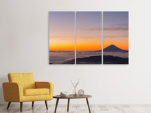 Laden Sie das Bild in den Galerie-Viewer, Leinwandbild 3-teilig Fujisan bei Sonnenuntergang