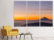 Laden Sie das Bild in den Galerie-Viewer, Leinwandbild 3-teilig Fujisan bei Sonnenuntergang