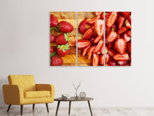 Laden Sie das Bild in den Galerie-Viewer, Leinwandbild 3-teilig Frische Erdbeeren