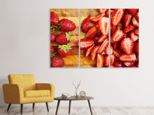 Laden Sie das Bild in den Galerie-Viewer, Leinwandbild 3-teilig Frische Erdbeeren