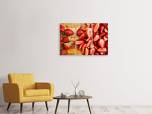Laden Sie das Bild in den Galerie-Viewer, Leinwandbild 3-teilig Frische Erdbeeren