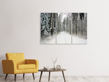 Laden Sie das Bild in den Galerie-Viewer, Leinwandbild 3-teilig Schnee im Wald