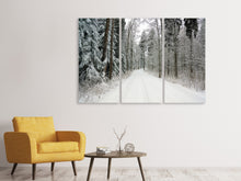 Laden Sie das Bild in den Galerie-Viewer, Leinwandbild 3-teilig Schnee im Wald