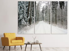 Laden Sie das Bild in den Galerie-Viewer, Leinwandbild 3-teilig Schnee im Wald