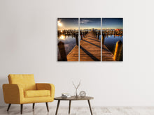 Laden Sie das Bild in den Galerie-Viewer, Leinwandbild 3-teilig Kleiner Hafen