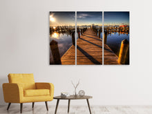 Laden Sie das Bild in den Galerie-Viewer, Leinwandbild 3-teilig Kleiner Hafen
