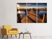 Laden Sie das Bild in den Galerie-Viewer, Leinwandbild 3-teilig Kleiner Hafen