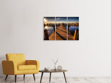Laden Sie das Bild in den Galerie-Viewer, Leinwandbild 3-teilig Kleiner Hafen