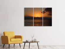 Laden Sie das Bild in den Galerie-Viewer, Leinwandbild 3-teilig Schöner Sonnenaufgang am Strand