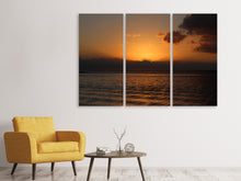 Laden Sie das Bild in den Galerie-Viewer, Leinwandbild 3-teilig Schöner Sonnenaufgang am Strand