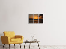 Laden Sie das Bild in den Galerie-Viewer, Leinwandbild 3-teilig Schöner Sonnenaufgang am Strand