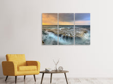 Laden Sie das Bild in den Galerie-Viewer, Leinwandbild 3-teilig Das tosende Meer
