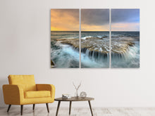 Laden Sie das Bild in den Galerie-Viewer, Leinwandbild 3-teilig Das tosende Meer