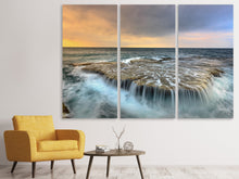 Laden Sie das Bild in den Galerie-Viewer, Leinwandbild 3-teilig Das tosende Meer