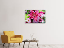 Laden Sie das Bild in den Galerie-Viewer, Leinwandbild 3-teilig Blumenstrauss mit Lilie