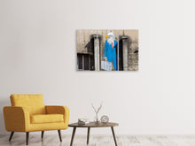 Laden Sie das Bild in den Galerie-Viewer, Leinwandbild 3-teilig Graffiti an einer Fabrik