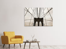 Laden Sie das Bild in den Galerie-Viewer, Leinwandbild 3-teilig Brooklyn Bridge mit Wolken
