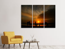 Laden Sie das Bild in den Galerie-Viewer, Leinwandbild 3-teilig Spiele am Strand