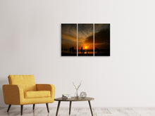 Laden Sie das Bild in den Galerie-Viewer, Leinwandbild 3-teilig Spiele am Strand