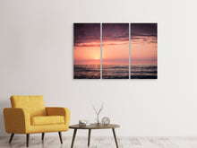 Laden Sie das Bild in den Galerie-Viewer, Leinwandbild 3-teilig Wundervoller Sonnenuntergang am Horizont