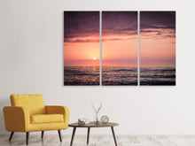 Laden Sie das Bild in den Galerie-Viewer, Leinwandbild 3-teilig Wundervoller Sonnenuntergang am Horizont