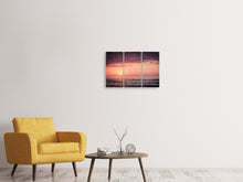 Laden Sie das Bild in den Galerie-Viewer, Leinwandbild 3-teilig Wundervoller Sonnenuntergang am Horizont