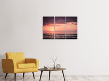 Laden Sie das Bild in den Galerie-Viewer, Leinwandbild 3-teilig Wundervoller Sonnenuntergang am Horizont