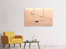 Laden Sie das Bild in den Galerie-Viewer, Leinwandbild 3-teilig Kiesel im Sand