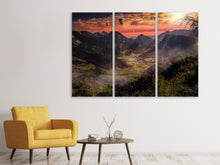 Laden Sie das Bild in den Galerie-Viewer, Leinwandbild 3-teilig Heissluft Ballone im Sonnenuntergang